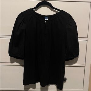 NWOT Old Navy Black Puff Sleeve Top Size Medium